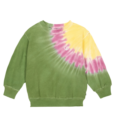 Molo Kids' Girl's Monti Tie Dye Graphic Sweatshirt In Floral Tie Dye