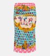 Versace X Dua Lipa Butterflies-print Pencil Skirt In Multicoloured