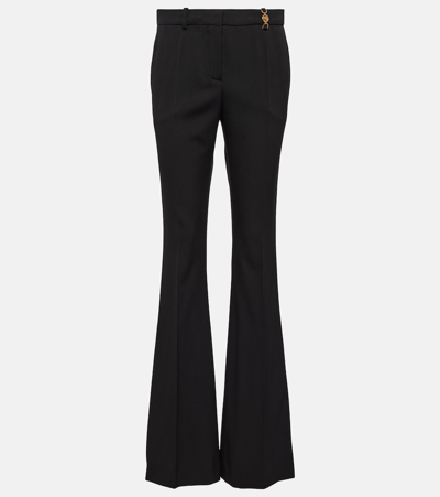 Versace Medusa-plaque Flared Trousers In Black