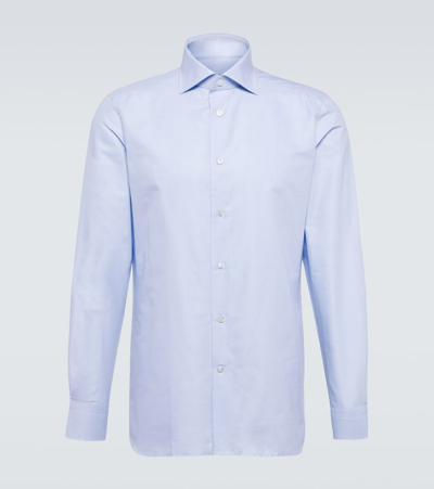 Zegna Blue Trofeo Cotton Shirt