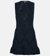 ALAÏA SNAKE-EFFECT KNIT MINIDRESS