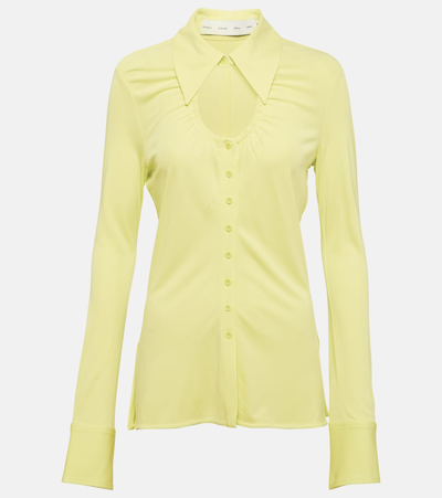 Proenza Schouler White Label Cutout Jersey Shirt In Green