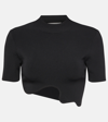Christopher Esber Maparadita Ripple-hem Crop Top In Black