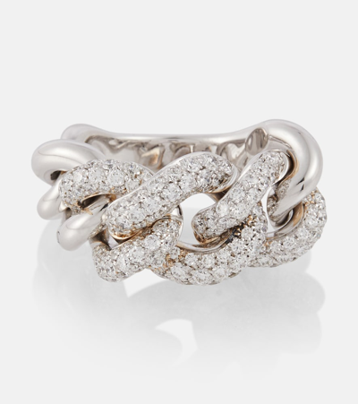 Pomellato Catene 18kt White Gold Ring With Diamonds In Metallic
