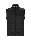 Hugo Boss Boss Darolan Water Repellent Quilted Vest In Black