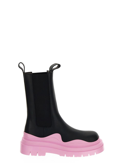 Bottega Veneta Tire Slip-on Ankle Boots In Black,pink