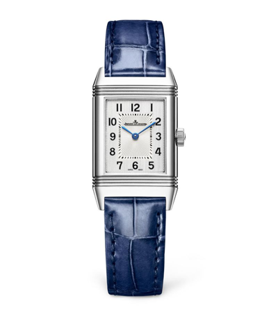 Jaeger-lecoultre Reverso Classic Monoface Stainless Steel & Alligator Leather Strap Watch In Grey