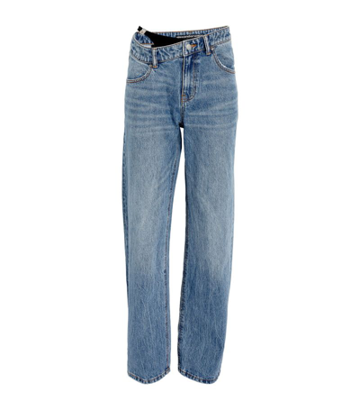 Alexander Wang Asymmetrical Waistband Straight Leg In Indigo