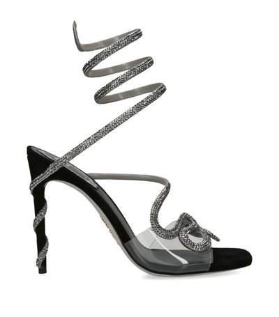 René Caovilla Embellished Snake Sandals 105 In Grey