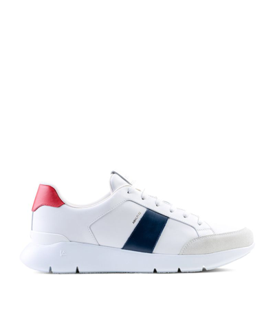 Isaia Calfskin Amalfi Sneakers In White