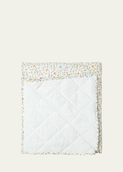 Louelle Floral-print Play Mat In White