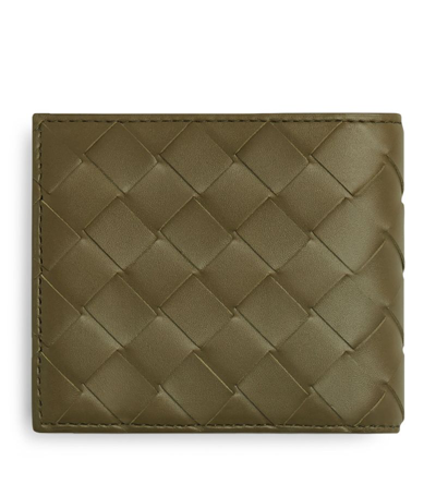 Bottega Veneta Leather Intrecciato Bifold Wallet In Grey