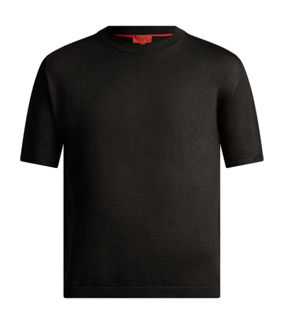 Isaia Wool-blend T-shirt In Black