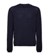 Prada Mens Blue Crewneck Regular-fit Cashmere Jumper