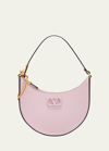 Valentino Garavani Vlogo Mini Leather Hobo Bag In 6e0 Water Lilac