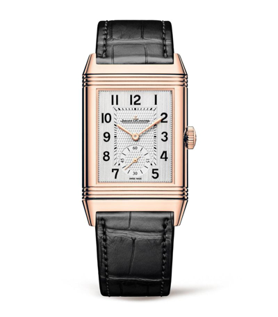 Jaeger-lecoultre Pink Gold Reverso Duoface Watch 28.3mm In Silver