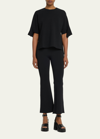 Stella Mccartney Compact Knit Technical Flared Pants In 1000 Black