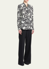 Stella Mccartney Wilson Floral-print Classic Silk Blouse In 8420 Multi Black