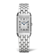 JAEGER-LECOULTRE JAEGER-LECOULTRE SMALL STAINLESS STEEL AND DIAMOND REVERSO CLASSIC DUETTO WATCH 21MM