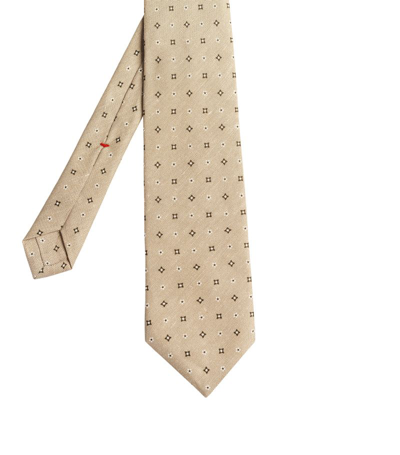 Isaia Linen-silk Tie In Brown