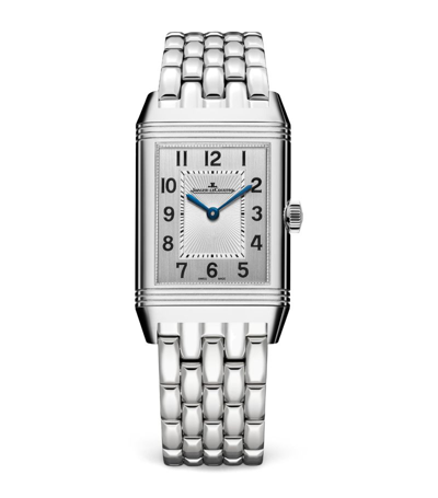 Jaeger-lecoultre Stainless Steel And Diamond Reverso Classic Duetto Watch 24.4mm In Silver