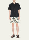 Nanushka Kenan Hand-painted Abstract Animal Shorts In Hnd Pntd Abst Ani