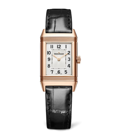 Jaeger-lecoultre Pink Gold Reverso Classic Watch 21mm In Silver