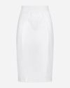 Dolce & Gabbana Marquisette And Satin Skirt With Corset Details In White
