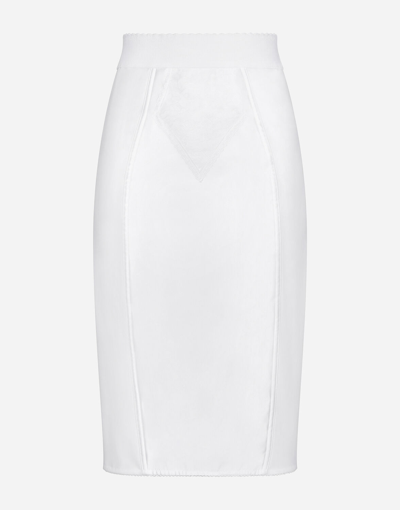Dolce & Gabbana Marquisette And Satin Skirt With Corset Details In White
