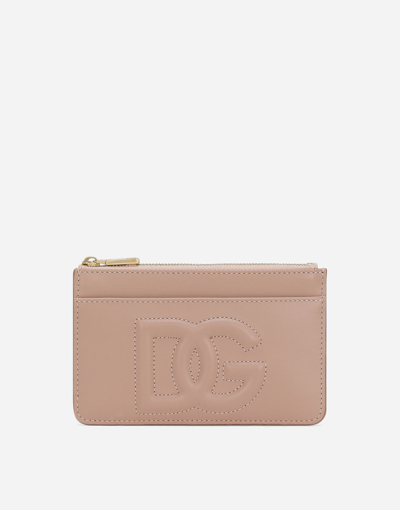 Dolce & Gabbana Medium Dg Logo Card Holder In Pale Pink