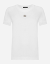Dolce & Gabbana White Jersey Dg Logo Plate T-shirt In White