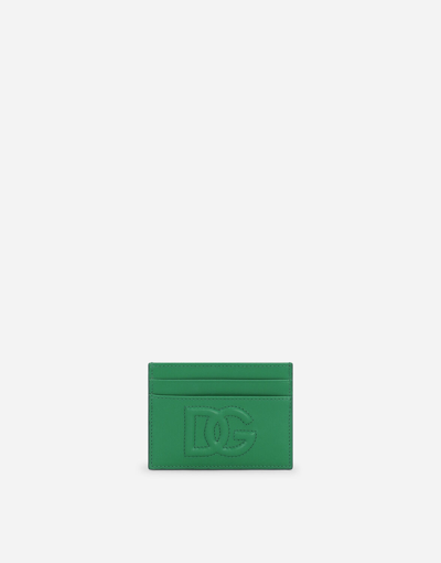 Dolce & Gabbana Dg Logo Card Holder In Green