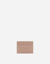Dolce & Gabbana Card Holder With Embossed Dg Logo In Pale Pink