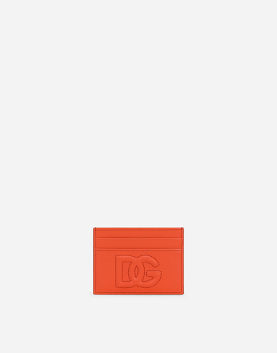 Dolce & Gabbana Dg Logo Card Holder In Orange