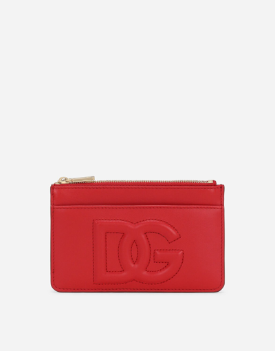 Dolce & Gabbana Medium Dg Logo Card Holder In Red