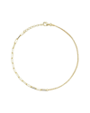 SPHERA MILANO SPHERA MILANO 14K OVER SILVER MIXED CHAIN ANKLET