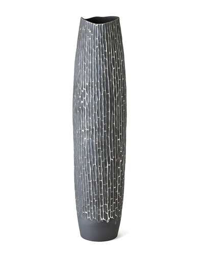 Global Views Large Horsetail Vase In Gray