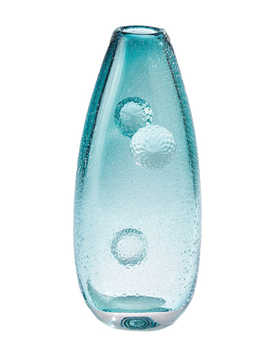 Global Views Pom Pom Vase In Blue