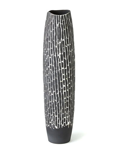 Global Views Small Horsetail Vase In Gray