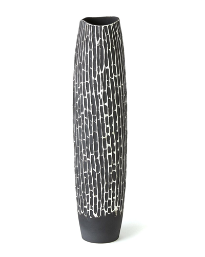 Global Views Small Horsetail Vase In Grey