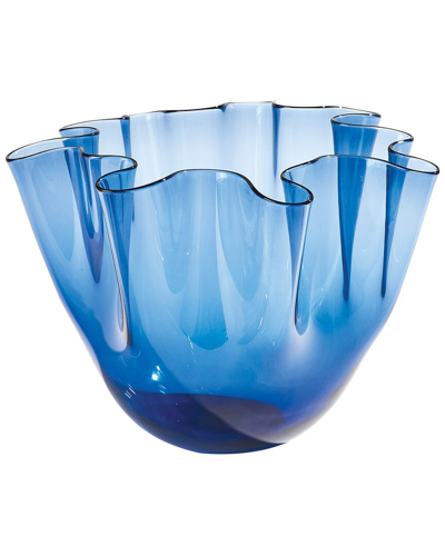 Global Views Large Handkerchief Vase In Blue