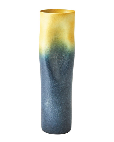 Global Views Skinny Indent Vase In Grey