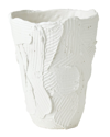 Global Views Short Chip Vase In White