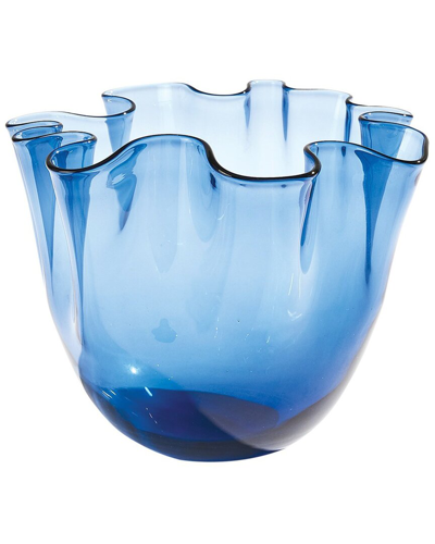 Global Views Small Handkerchief Vase In Blue