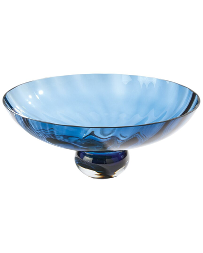 Global Views Large Ball Footed Bowl In Blue
