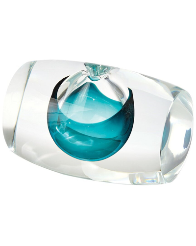 Global Views Barrel Vase In Blue