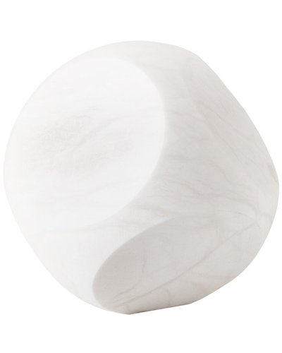 Global Views Square Alabaster Object In White
