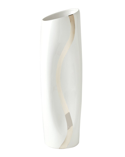 Global Views Small Loose Stripe Vase In White