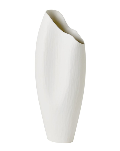Global Views Large Horn Vase In White