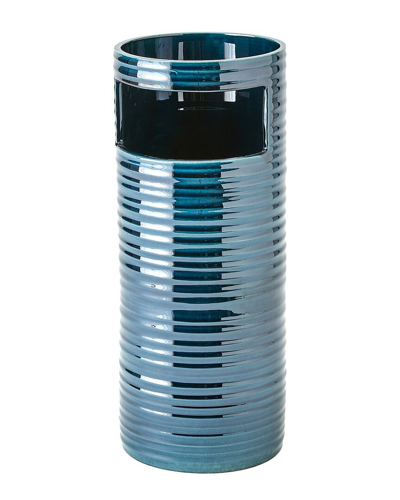 Global Views Medium Cut Out Vase In Blue